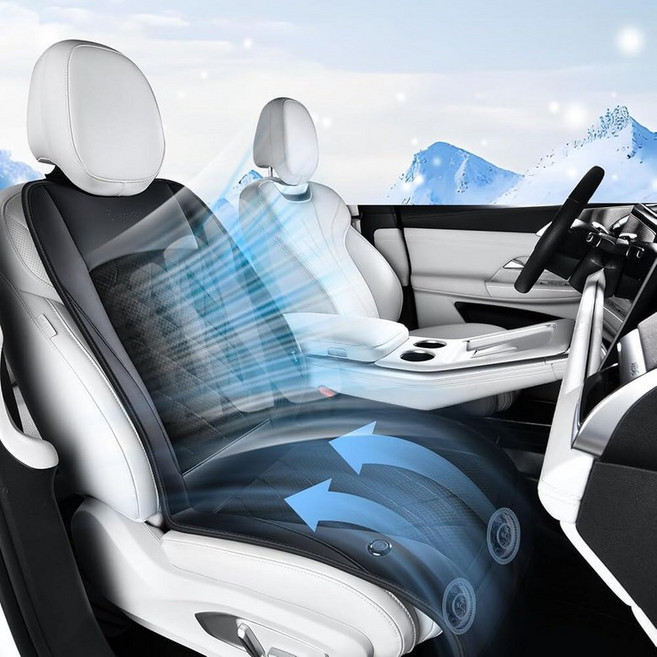 FLORICH 쿨링 카시트 커버 통기성 시트 쿠션 여름 운전용 패드 8개의 강력한 터보 팬 포함 자동차 SUV 트럭 밴에 범용 핏 - 블랙