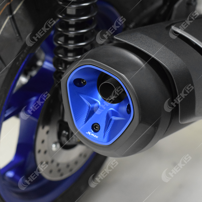 체키스 야마하 XMAX300 2025 전용 머플러팁 커버 커스텀 파츠, 블루, 1개