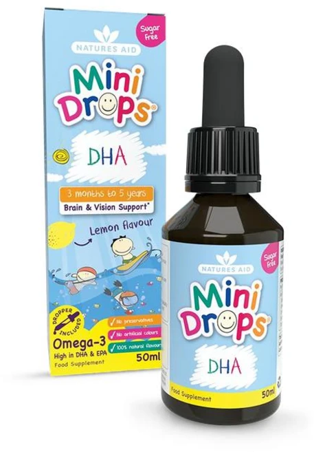 영국 네이처스 에이드 Natures Aid DHA Drops Lemon 어린이 DHA 미니 드롭스 레몬맛, 50ml, 2개 - 쿠팡