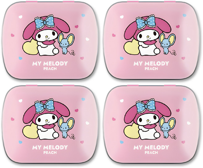 산리오 캐릭터 무설탕 입냄새 제거 캔디 마이멜로디 복숭아, 4개, 15g