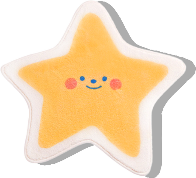 큐티뿌끄 극세사 비숑 강아지 반려동물 식기 매트 원형 주방 현관 화장실 다용도 발매트, 옐로우(코코스타)