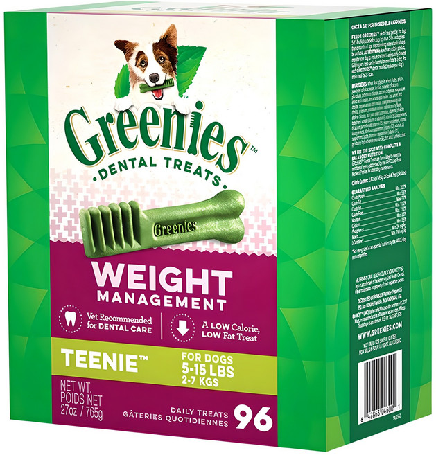 그리니즈 강아지 덴탈껌 티니, 체중관리용, 765g, 1개