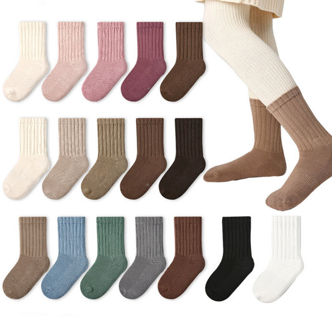 (겨울버전)아동/주니어 도톰 기모 골지양말 5족세트