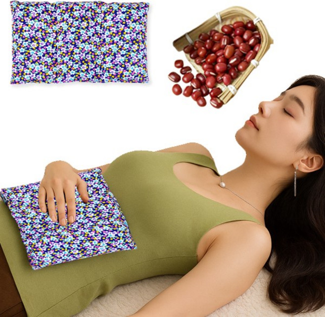 그린라이프 국산 팥 배복부 찜질팩 20x30cm 블루잔꽃, 1개