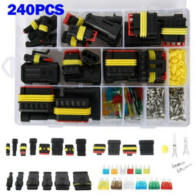 240P 자동차 전선 커넥터 플러그 1-6핀 방수 블레이드휴즈, 1개