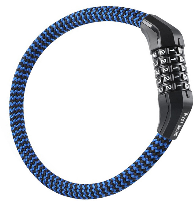 시그니처베이지 자전거 킥보드 자물쇠 번호키 도난방지 YPZ121, 1개, 블랙블루