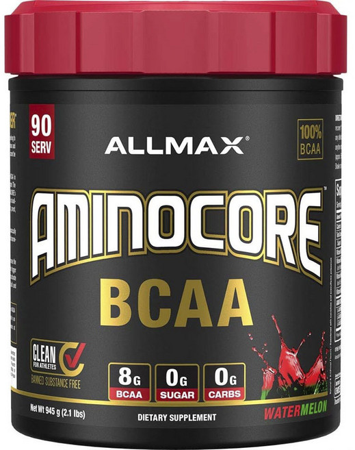 ALLMAX Aminocore BCAA支鏈胺基酸粉 西瓜口味, 1個, 2.1 磅(945 克), 945g