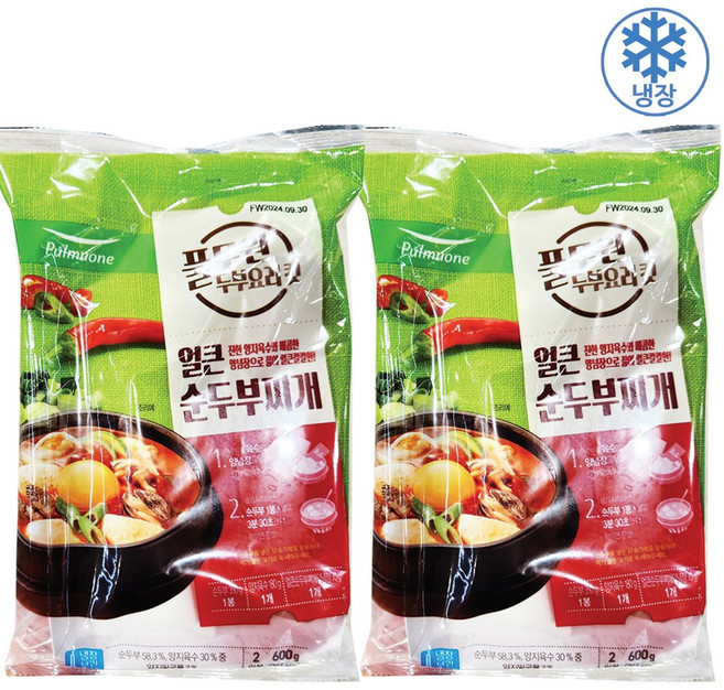 [풀무원] [얼큰 순두부찌개 KIT 2인분, 600g, 2개