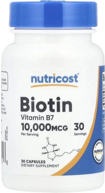 Nutricost 비오틴 10000mcg 캡슐 30정, 1개 - 쿠팡