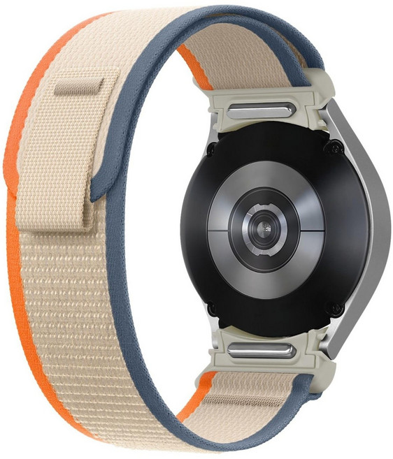 Fegwilde 갤럭시워치 호환 스포츠 나일론 트레일 루프 스트랩 워치7/6/6클래식/5/5골프/4/4클래식 40mm 44mm 45mm 46mm 42mm 43mm 47mm 밴드, 오렌지베이지, 1개
