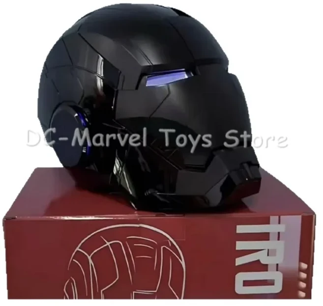 재고 있음 아이언맨 오토킹 1/1 Mk5 헬멧 2024 원격 및 제어 자동 마스크 LED 조명 포함 선물 장난감, 01 In Stock-With Box, 01 Matte black