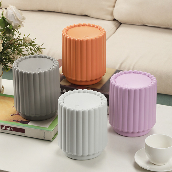 데이지팟 원터치 미니 휴지통 1.8L, 코랄 오렌지, 1개