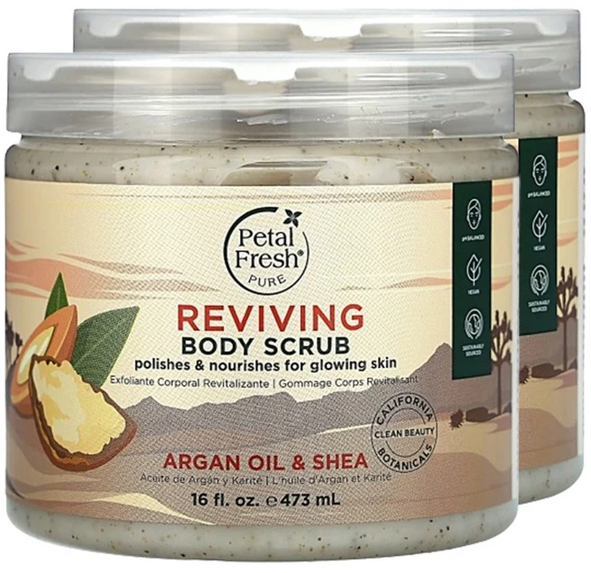 페탈프레쉬 퓨어 리바이빙 바디 스크럽 아르간오일 시어 473ml 2팩 - 쿠팡