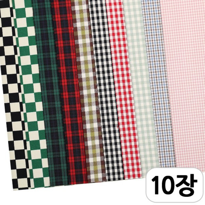 [모핸] 패브릭스티커 10장, 체크