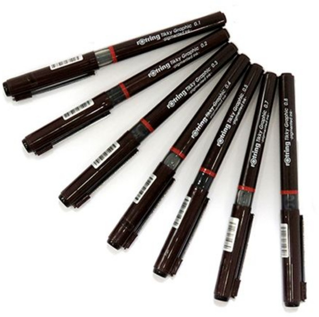 [로트링] 티키 그래픽 펜 0.1 / 0.2 / 0.3 / 0.5 (4종) [옵션선택] 제도펜 파인라이너, 0.3 (RO1904753)