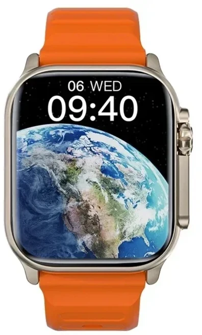 시계 T10 울트라 스마트 남자 49mm 2.09 인치 NFC 여성 GPS 트랙 블루투스 통화 BT 음악 게임 무선 충전 S, 03 Orange tape