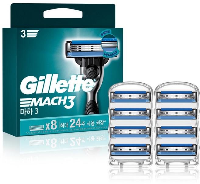 질레트 정품 마하3 면도날, 8개입, 1개