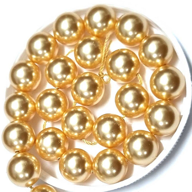 ALL 비즈 스왈로브스키 6mm 크리스탈 진주 한팩 35알 컬러선택, 골드
