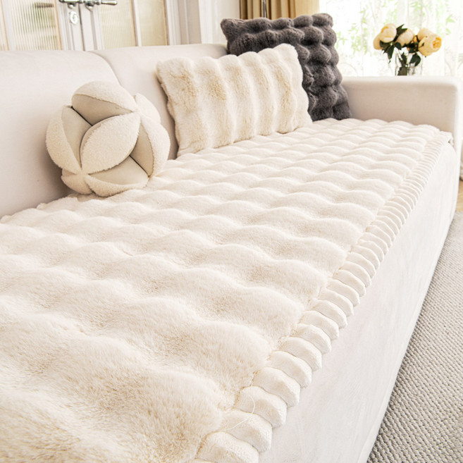 FEIFAN 겨울 미끄럼방지 초극세사 토끼털 소파패드 4인용