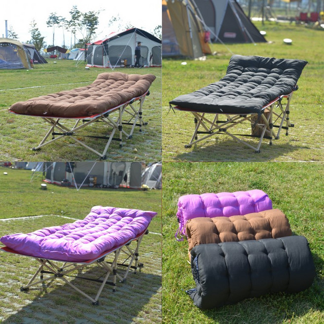 야외도 편안하게 야전침대 전용 폭신쿠션, 야전침대 쿠션_그레이