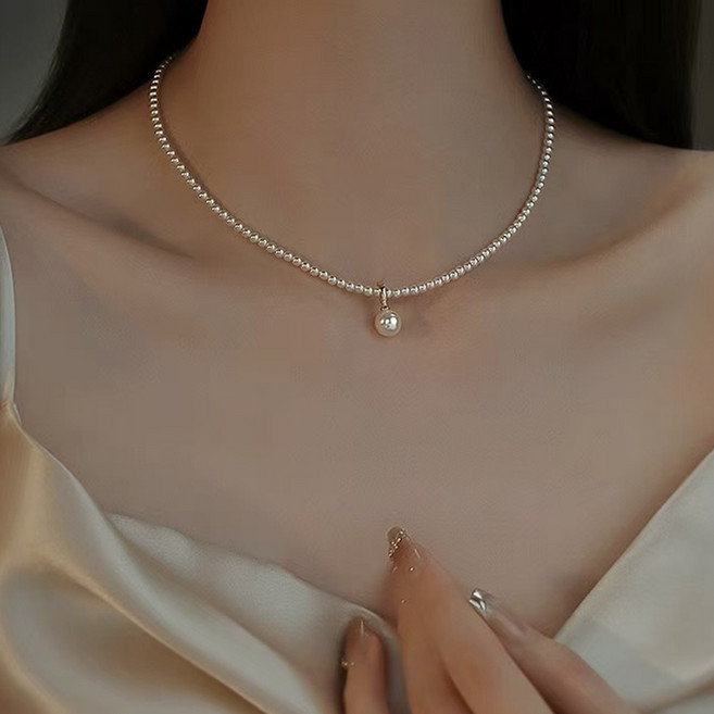 FANSYLI 미니진주목걸이 여성 진주 포인트 펜던트 초커목걸이 쇄골목걸이 여자친구생일선물 0505F01