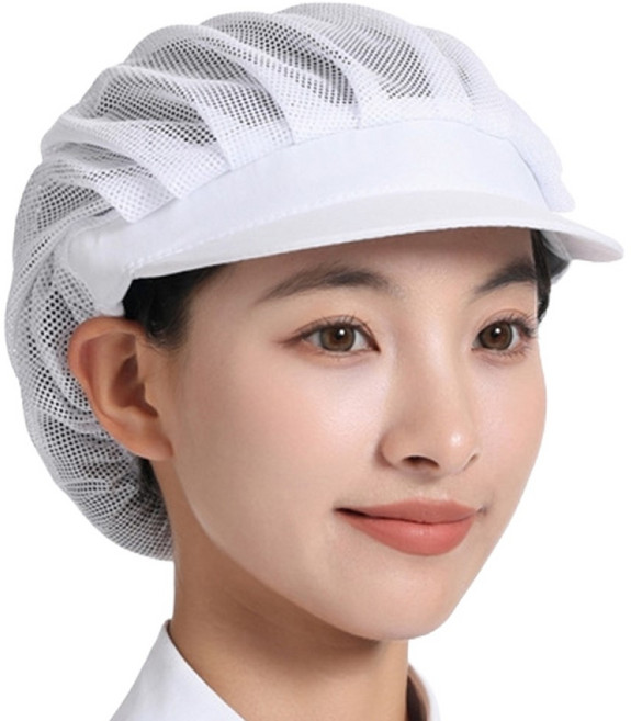 廚房工作帽 頭圍50-62CM 防塵、透氣、吸汗, 1個, 【全網款】 白色, 白色【全網款】