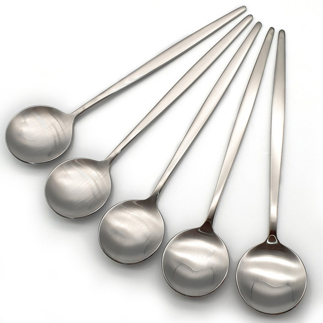 [KOREA Kitchen] 차밍 디저트 빙수 화채스푼 made in korea, 5개, 스테인리스실버