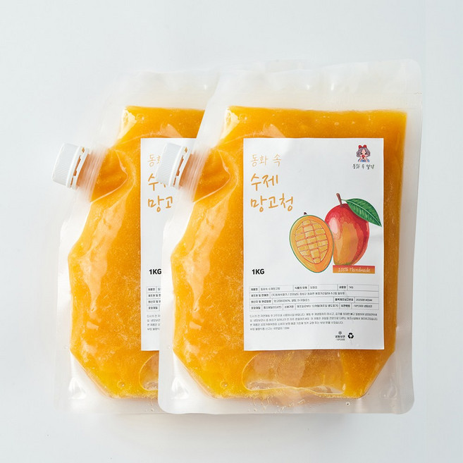동화속 프리미엄 자일로스 홈카페 수제 망고청, 1개, 2개입, 1kg