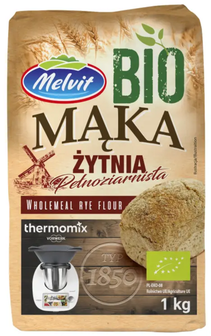 멜빗 폴란드 고식이섬유 유기농 통곡물 호밀가루, 1개, 1kg