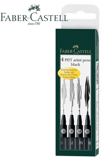 파버카스텔 PITT 아티스트 펜 4입 블랙 (S F M B), 지금 선택한 상품
