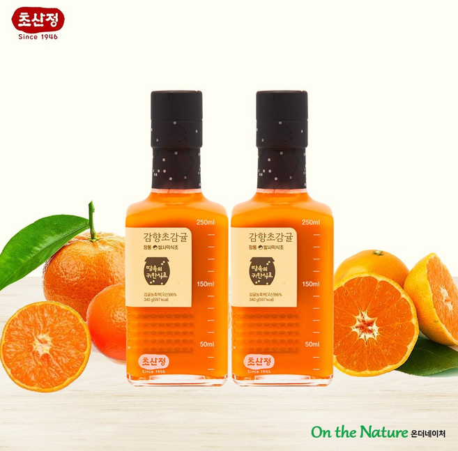 초산정 감향초 감귤 (감귤 발사믹식초)/농축 발효식초/전통식초/한상준식초/샐러드소스/제주감귤100%/NO첨가물, 340g, 2개