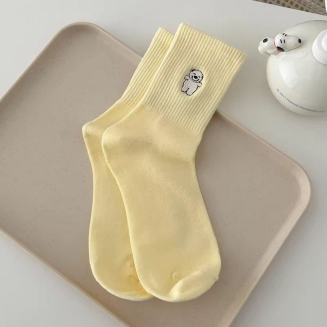 하옵 여성용 애니멀 캐릭터 양말 5켤레 세트