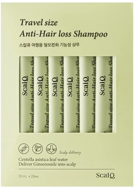 [여행필수품] 스칼큐 여행용 탈모 기능성 일회용 샴푸 스틱 20개입, 10ml, 20개 - 쿠팡