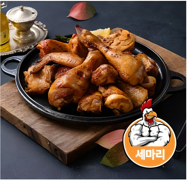 헐크 국내산 맛있는 단백질 오븐구이 치킨 세마리 통닭, 3개, 650g