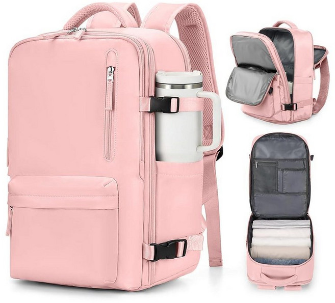 VGCUB 대형 여행 작업 비즈니스 백팩 기내용 승인 노트북 여성용 남성용 Mochila de Viaje 퓨어 핑크. 라지 389579, 퓨어 핑크