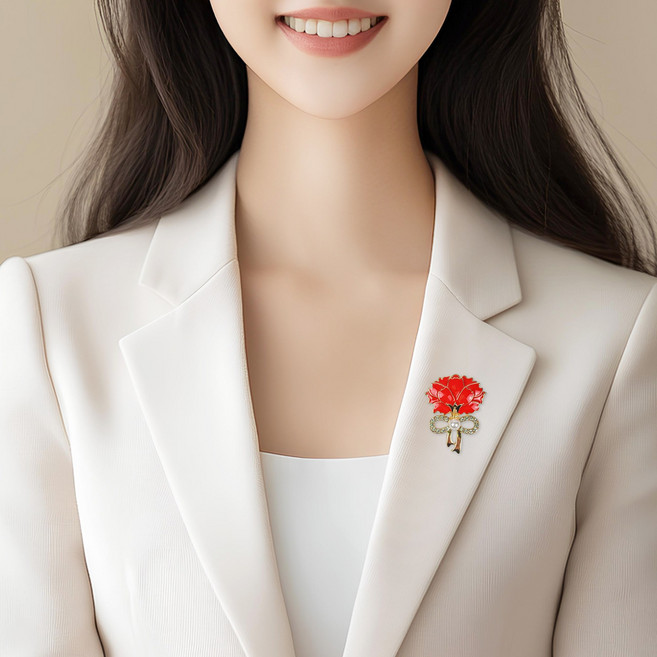 카네이션 브로치 5/6/7일연휴공휴일 ~퀵배송(착불)가능 고급형 케이스 어버이날 스승의날 단체 선물