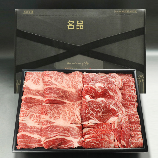 [백화점 입점 기념 마지막 특가] 최상급 프리미엄 한우선물세트 1.2kg (꽃등심 채끝 특수부위), 1박스