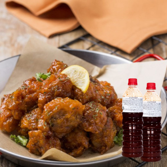 치킨 양념소스 순한맛 1kg 통닭 불닭 바베큐 떡갈비 닭강정 닭꼬치 치밥 너겟 안매운, 2개