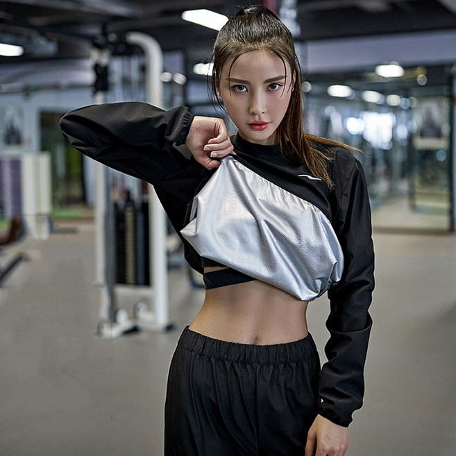 POMTOR 여성 다이어트 땀복 반팔티셔츠 긴팔 상의 헬스복 운동복