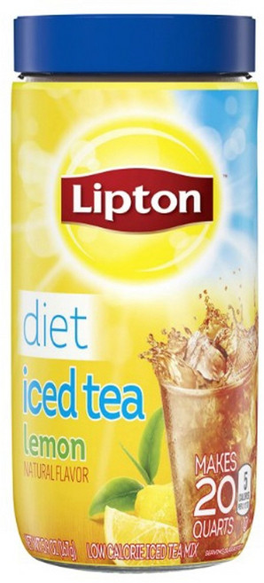 Lipton Diet Iced Tea Mix Lemon 립톤 다이어트 아이스 티 믹스 레몬 5.9oz(167g), 167g, 1개, 1개입, 1팩