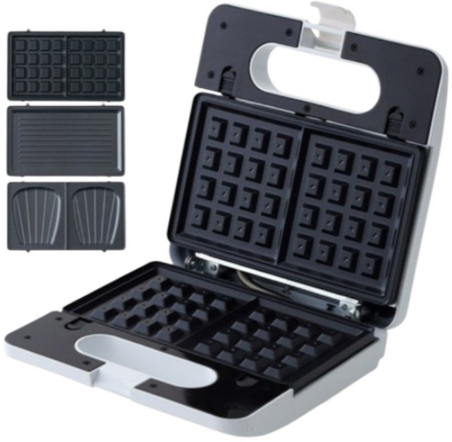 모리츠 3 IN 1 그릴 앤 조개 앤 와플메이커 화이트, 3in1 와플메이커 (MO-SM901W)