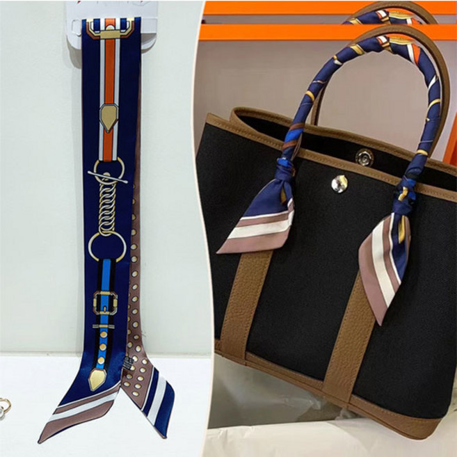 럭셔리 아이템 여성 쁘띠 방도 스카프 NEW 버전 부드러운 실키 미니 타이 가방 포인트 코디 오피스룩