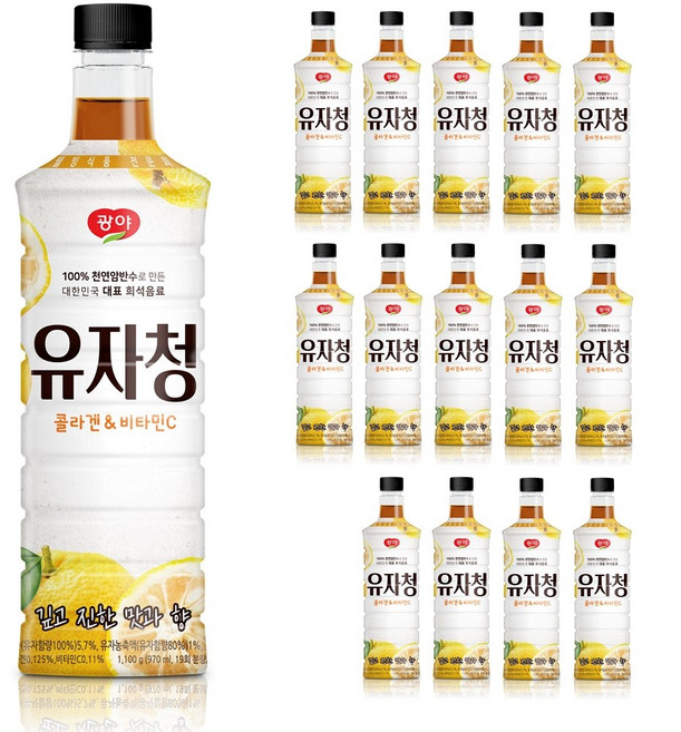 광야식품 유자청 베이스 970ml 1BOX (15개입), 15개