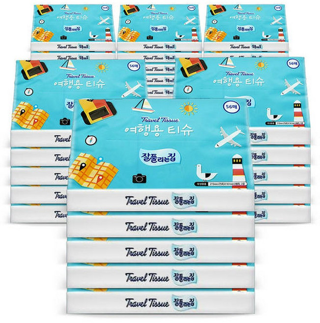 잘풀리는집 여행용티슈 56매 30개