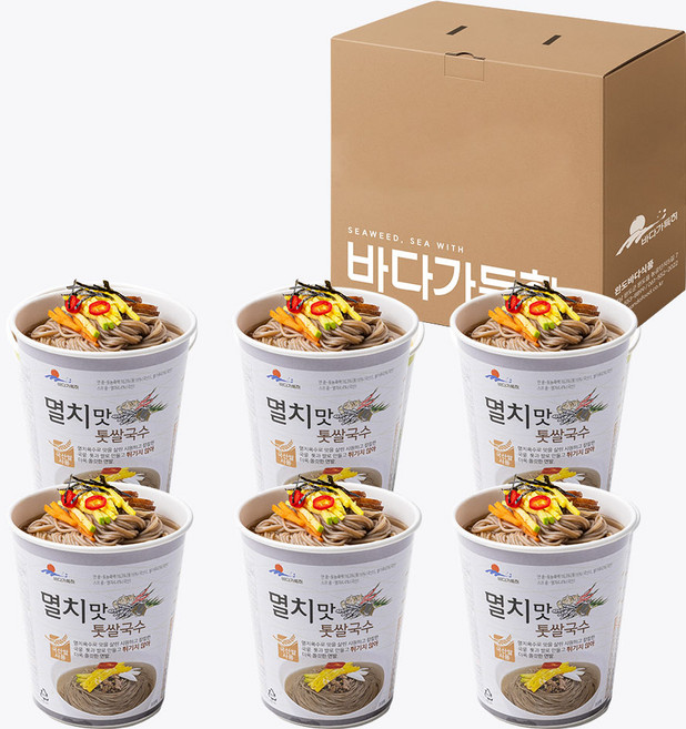 [간편 컵국수] 멸치맛 톳 쌀국수 82g*6개, 6개, 82g