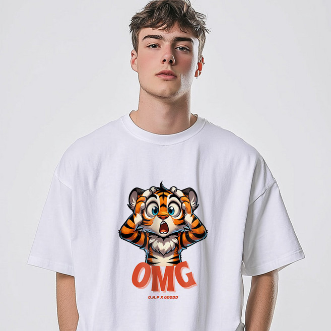 O.H.P 작품을 입는다. 빅사이즈 남녀공용 오버핏 반팔티 GOODD BEST 4(S~4XL )