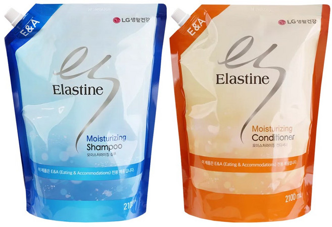 엘라스틴 샴푸1개 + 린스1개 2.1L (2 100ml) 리필용 샴푸린스, 2개