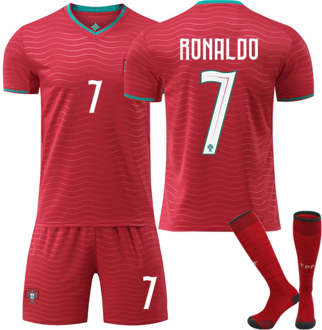 포르투칼 호날두 페르난데스 홈 운동복 트레이닝 반팔티 월드컵 축구 유니폼 키즈 주니어 호환상품