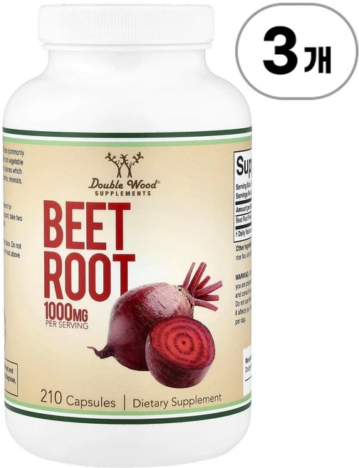 더블 우드 서플리먼트 비트 루트 Double Wood Supplements Beet Root 500 mg 210정, 3개 - 쿠팡