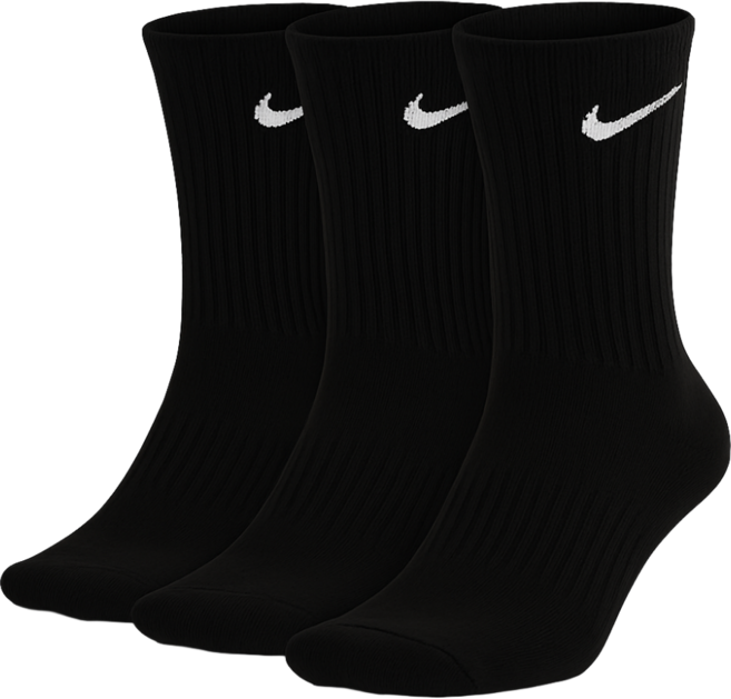 나이키 에브리데이 쿠션 장목삭스 SX7664-010 3켤레 1팩, 블랙, 1세트